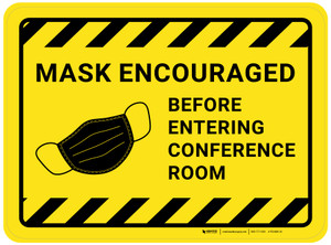 Mask Encouraged Before Entering Conference Room Rectangular - Floor Sign
