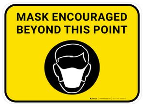 Mask Encouraged Beyond This Point Rectangular - Floor Sign