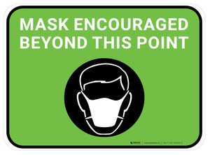 Mask Encouraged Beyond This Point Green Rectangular - Floor Sign