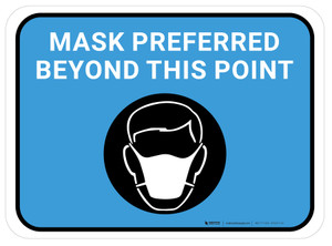 Mask Preferred Beyond This Point Blue Rectangular - Floor Sign