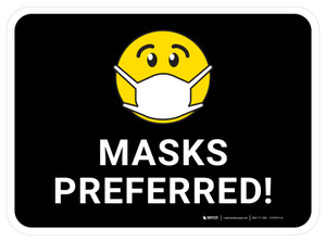 Masks Preferred Black Rectangular - Floor Sign