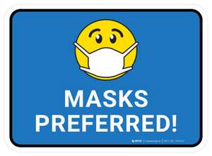 Masks Preferred Blue Rectangular - Floor Sign