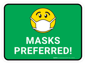 Masks Preferred Green Rectangular - Floor Sign