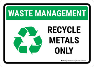 Waste Management: Recycle Metals Landscape - Wall Sign