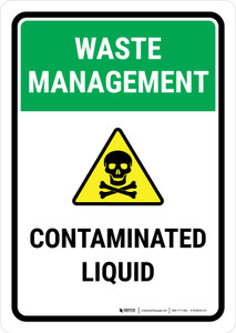 Waste Management: Contaminated Liquid Portrait - Wall Sign
