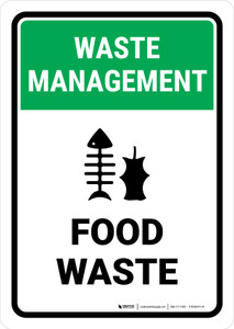 Waste Management: Food waste Portrait - Wall Sign