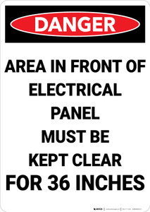 Danger: Keep Electrical Panel Clear Portrait - Wall Sign