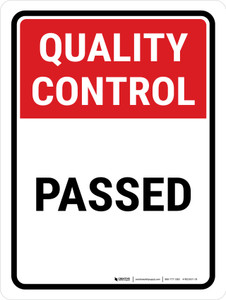 Quality Control: Passed Portrait - Wall Sign