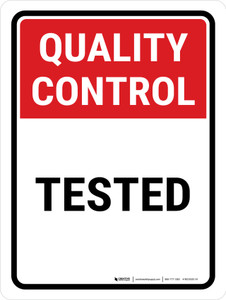 Quality Control: Tested Portrait - Wall Sign