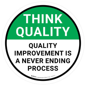 Think Quality: Quality Improvement Is A Never Ending Process Circular - Floor Sign