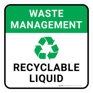 Waste Management: Recyclable Liquid Square - Floor Sign