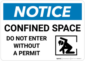 Notice: Confined Space Do Not Enter Without Permit - Wall Sign