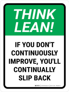 Think Lean: If You Don't Continuously Improve Portrait - Wall Sign