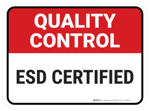 Quality Control: Esd Certified Rectangular - Floor Sign