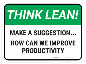 Think Lean: Make A Suggestion Rectangular - Floor Sign