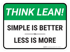 Think Lean: Simple Is Better Rectangular - Floor Sign