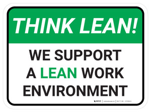 Think Lean: Work Environment Rectangular - Floor Sign