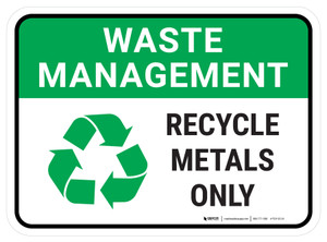 Waste Management: Recycle Metals Rectangular - Floor Sign