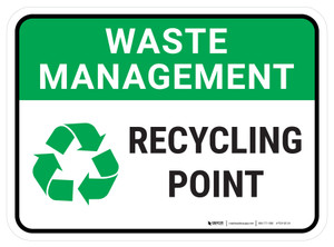 Waste Management: Recycling Point Rectangular - Floor Sign