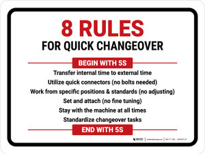 8 Rules For Quick Changeover Landscape - Wall Sign