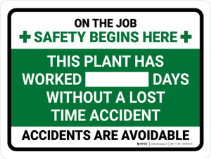 This Plant Has Worked Days Without A Lost Time Accident Landscape - Wall Sign