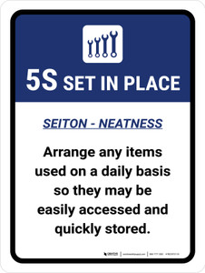 5S Set In Place Portrait - Wall Sign