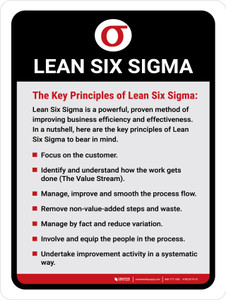 Key Priniciples Of 6 Sigma Portrait - Wall Sign