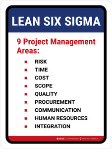 Lean 6 Sigma 9 Project Management Portrait - Wall Sign