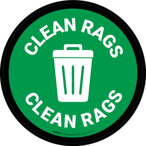 5S Clean Rags Circular - Floor Sign