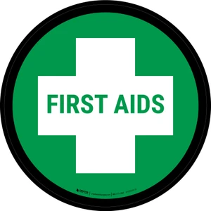5S First Aid Circular - Floor Sign