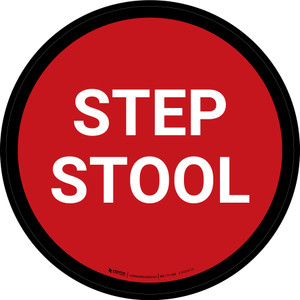 5S Step Stool Red Circular - Floor Sign