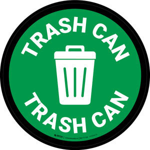 Trash Can (Green) Circular - Floor Sign Trash Can (Green) Circular - Floor Sign