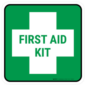 5S First Aid Kit Square - Floor Sign