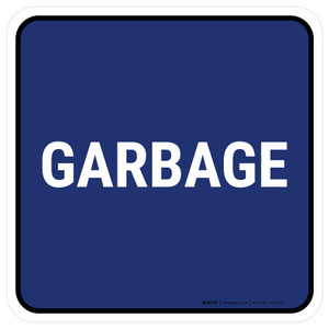 5S Garbage Blue Square - Floor Sign