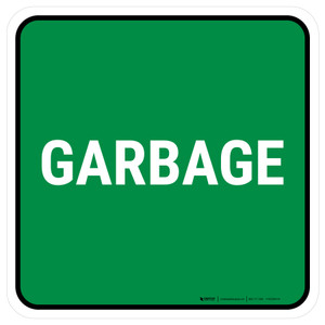 5S Garbage Green Square - Floor Sign