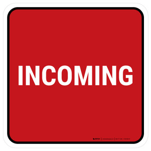 5S Incoming Red Square - Floor Sign