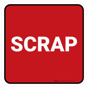 5S Scrap Red Square - Floor Sign