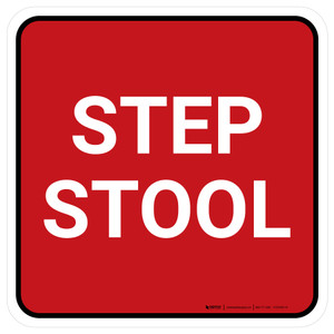 5S Step Stool Red Square - Floor Sign