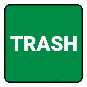 5S Trash Green Square - Floor Sign