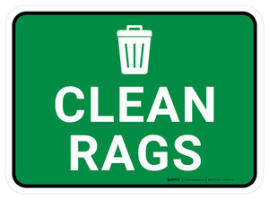 5S Clean Rags Rectangle - Floor Sign