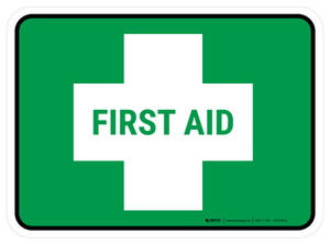 5S First Aid Rectangle - Floor Sign