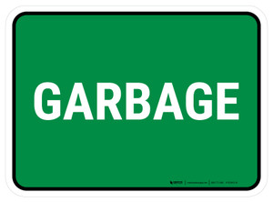 5S Garbage Green Rectangle - Floor Sign