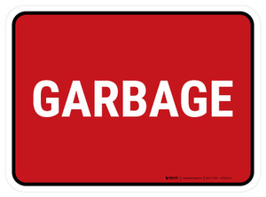 5S Garbage Red Rectangle - Floor Sign