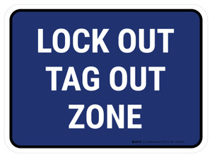 5S Lock Out Tag Out Zone Blue Rectangle - Floor Sign