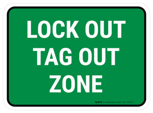 5S Lock Out Tag Out Zone Green Rectangle - Floor Sign