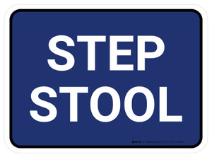 5S Step Stool Blue Rectangle - Floor Sign