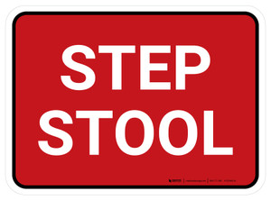 5S Step Stool Red Rectangle - Floor Sign