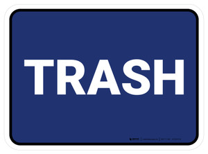 5S Trash Blue Rectangle - Floor Sign