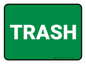 5S Trash Green Rectangle - Floor Sign