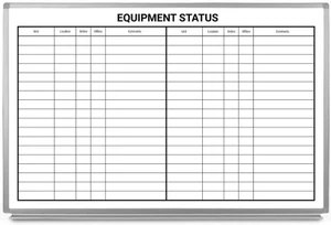 Equipment Status Whiteboard